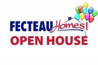 Text promoting an open house at Fecteau Homes.